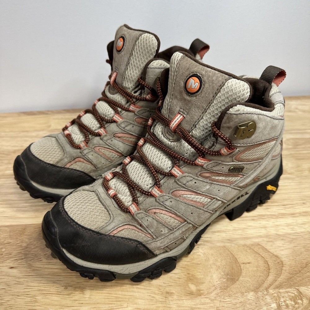 Merrell Bungee Cord Mid Moab 2 Gtx Brown Women Hiking Boot Sz 9.5